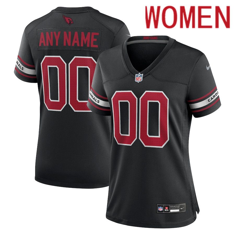 Women Arizona Cardinals Nike Black Alternate Custom Game NFL Jersey->customized nfl jersey->Custom Jersey